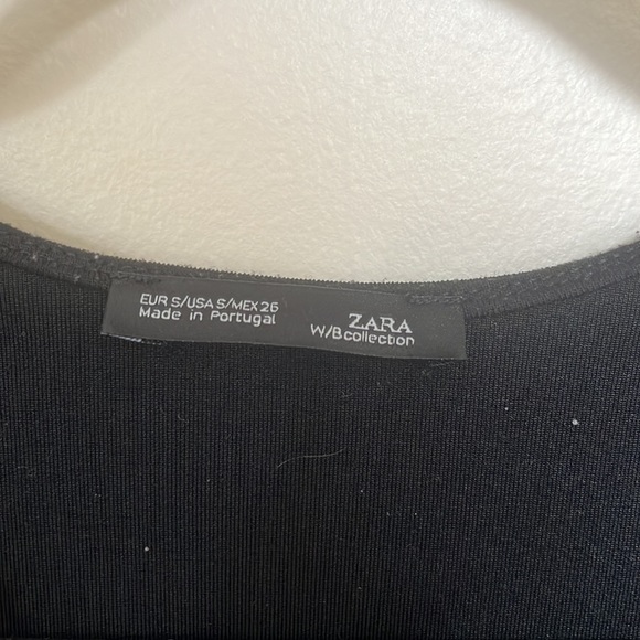 Zara - Black Crop Top with Raw Hem Size S - Picture 4 of 6